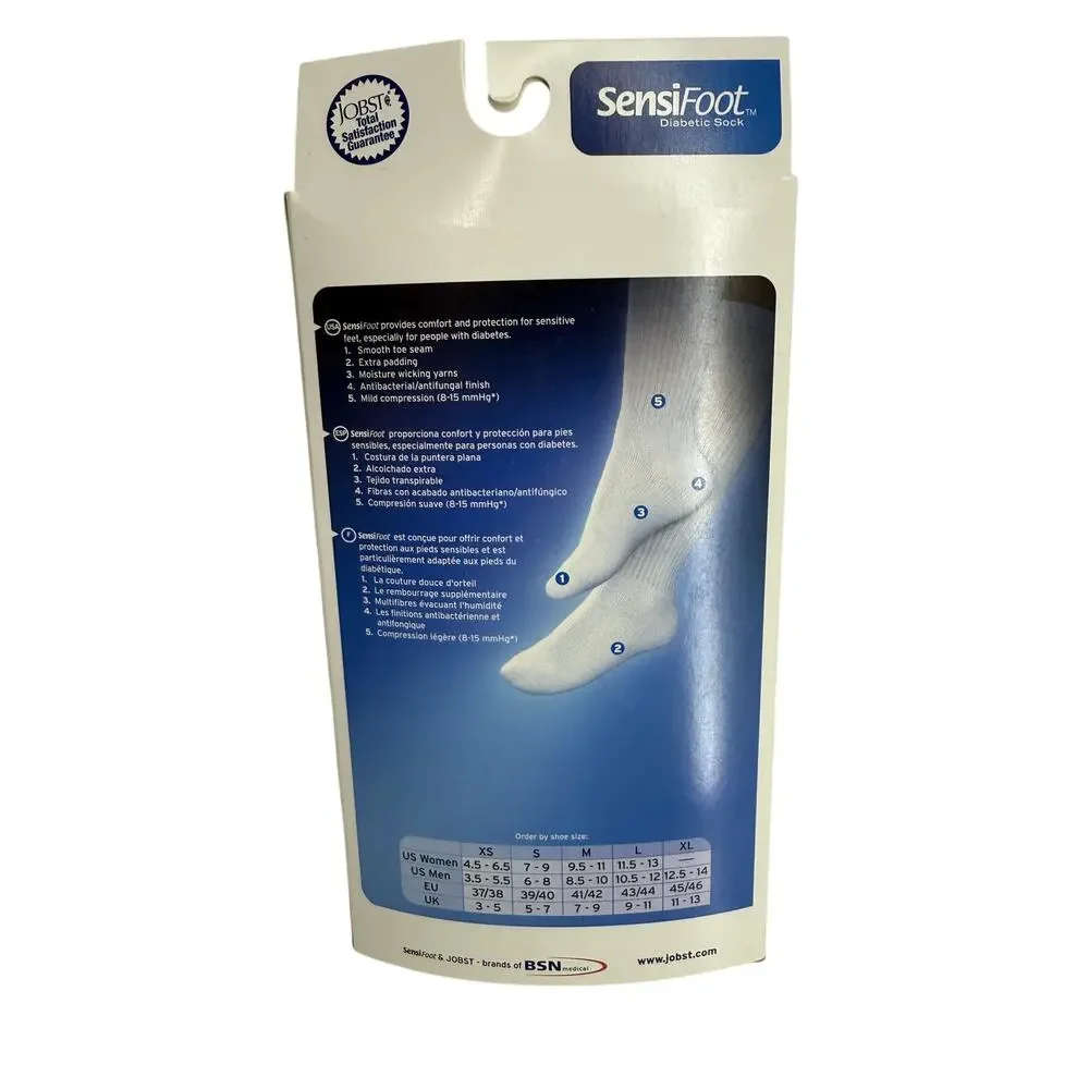 Jobst Sensifoot 8-15 MmHg Light Support Black Medium Closed Toe Adult Knee High